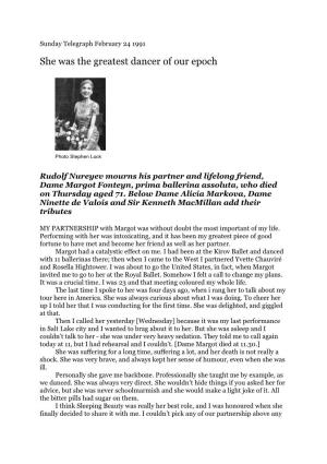91 Nureyev Remembers Margot