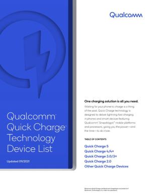Qualcomm® Quick Charge™ Technology Device List