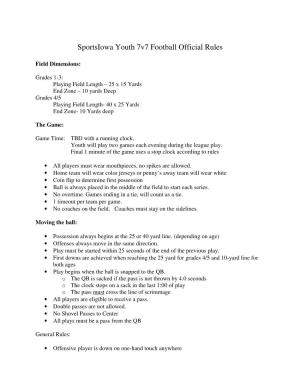 Sportsiowa Youth 7V7 Football Official Rules
