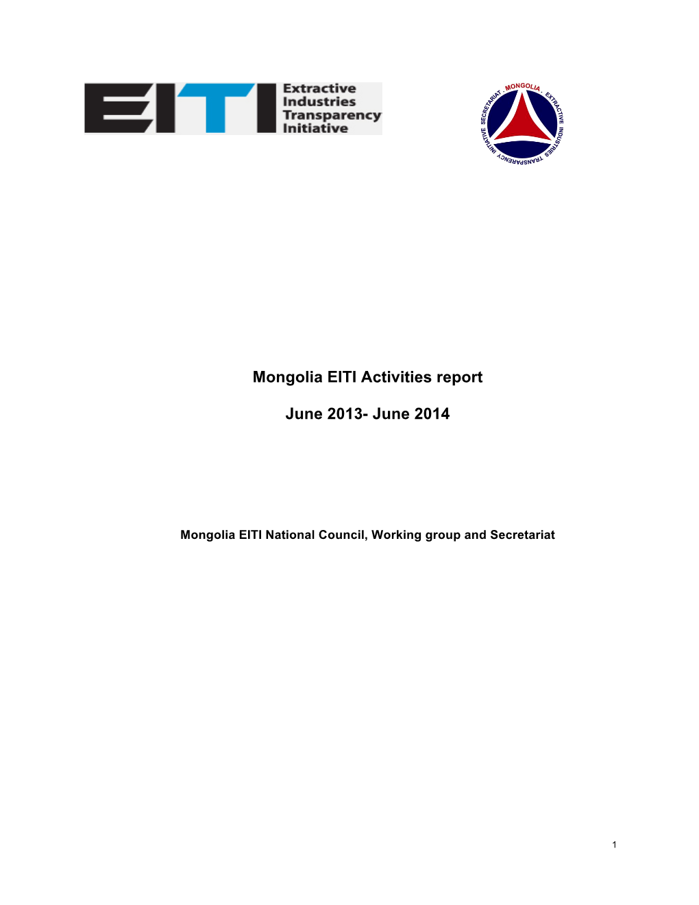 Mongolia EITI Activities Report June 2013- June 2014