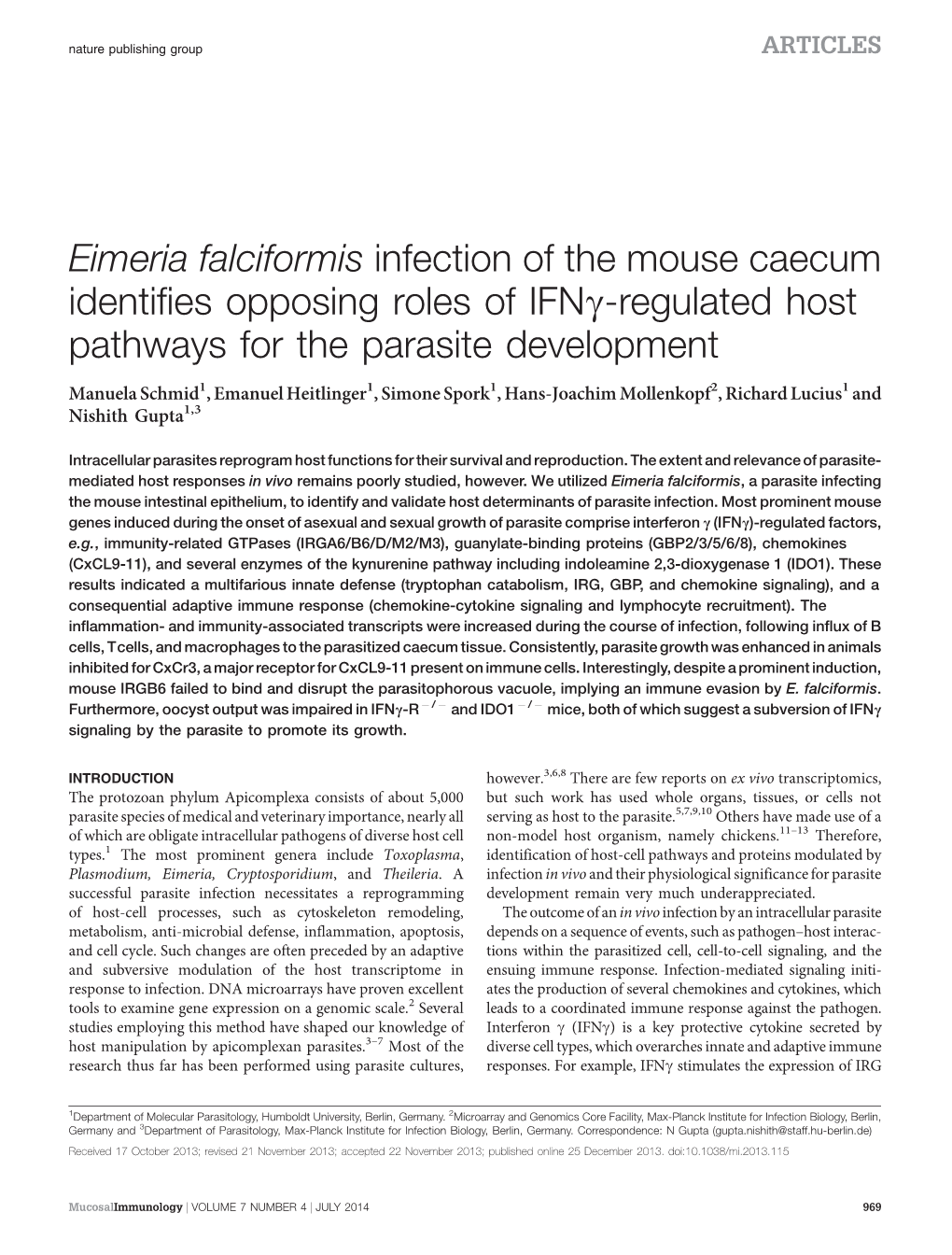 Regulated Host Pathways for the Parasite Development