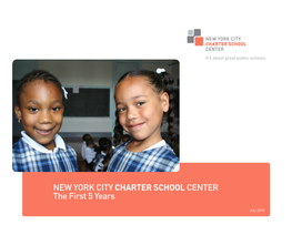 New York City Charter School Center the First 5 Years