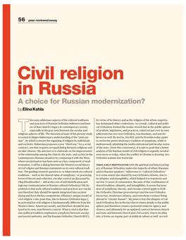 Civil Religion in Russia a Choice for Russian Modernization? by Elina Kahla