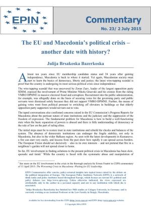 The EU and Macedonia's Political Crisis