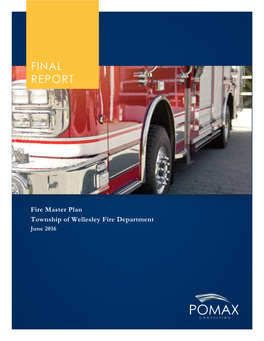 Wellesley Fire Department Fire Master Plan Final Report