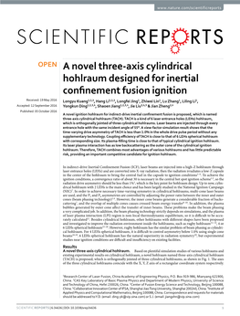 A Novel Three-Axis Cylindrical Hohlraum Designed