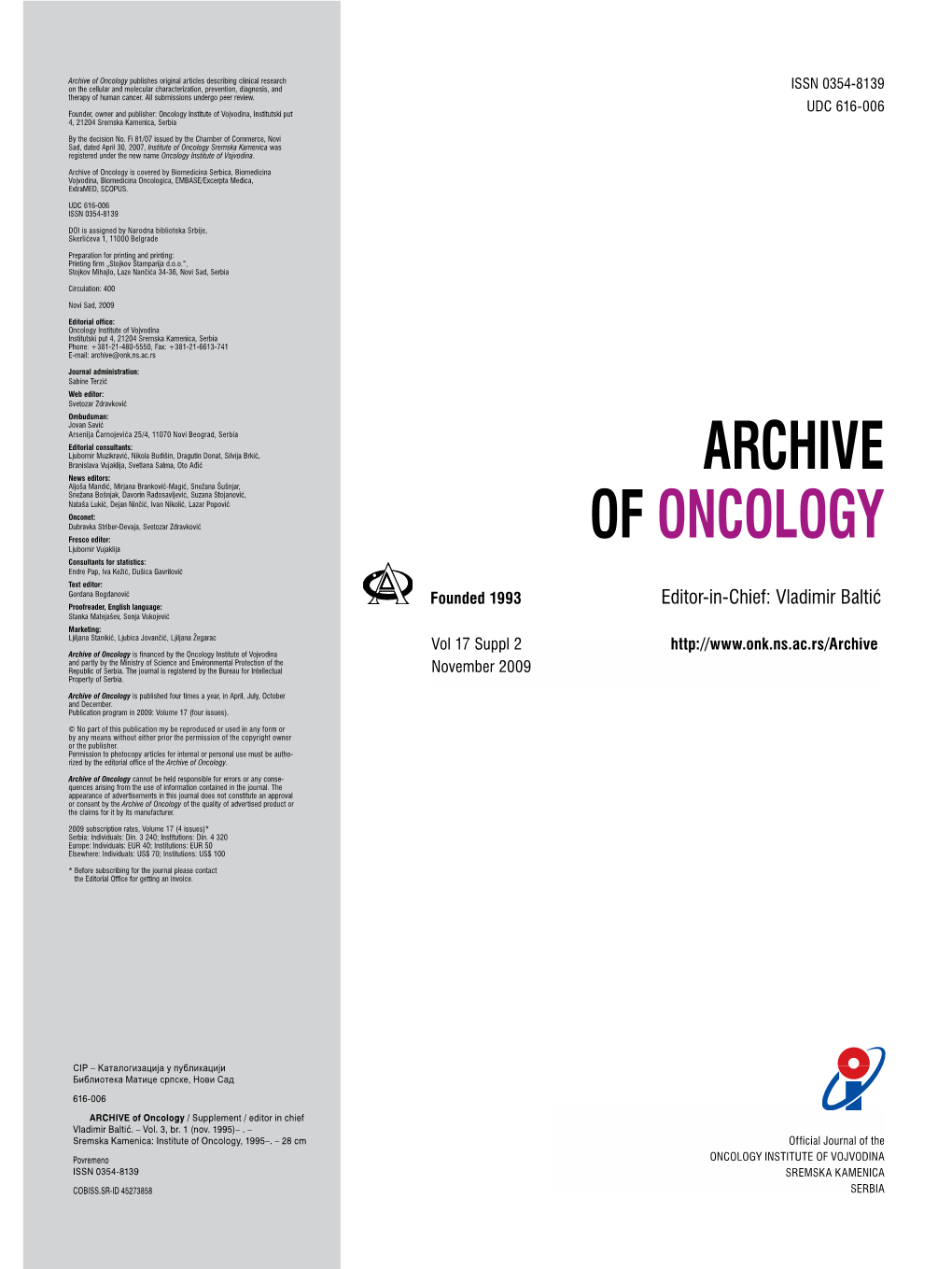 Archive of Oncology