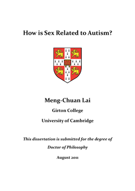 How Is Sex Related to Autism?