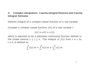4. Complex Integration: Cauchy Integral Theorem and Cauchy Integral Formulas