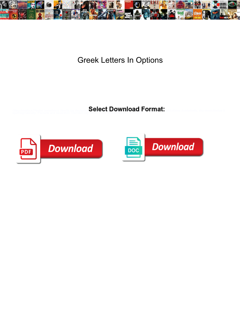 Greek Letters in Options