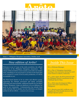 Issue 2 | Philippine Olympians Association, October 2018