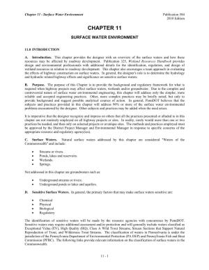 Chapter 11 - Surface Water Environment Publication 584 2010 Edition CHAPTER 11