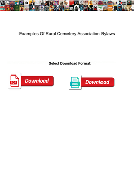 Examples of Rural Cemetery Association Bylaws