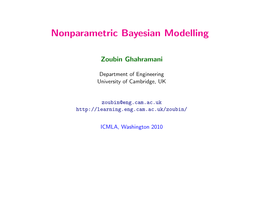 Nonparametric Bayesian Modelling