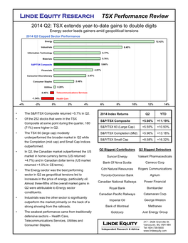 Q2 2014 – TSX Quarterly Review