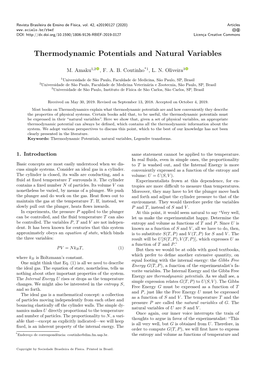 Thermodynamic Potentials and Natural Variables