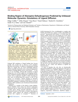 Binding Region of Alanopine Dehydrogenase Predicted By