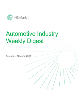 Automotive Industry Weekly Digest