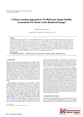 A Deep Learning Approach to No-Reference Image Quality Assessment for Monte Carlo Rendered Images