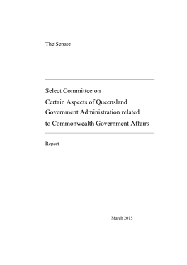 Select Committee on Certain Aspects of Queensland Government Administration Related to Commonwealth Government Affairs