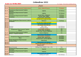 Calendrier 2021 Juin JUILLET