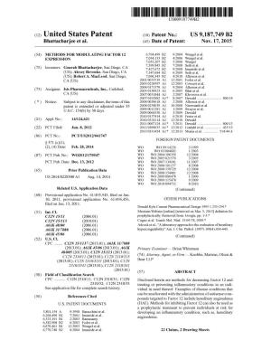 Patent No.: US 9187749 B2 EXPRESSION 29-33 3