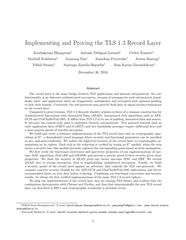 Implementing and Proving the TLS 1.3 Record Layer