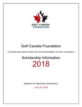 Golf Canada Foundation Scholarship Information