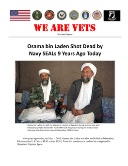 Osama Bin Laden Shot Dead by Navy Seals 9 Years Ago Today