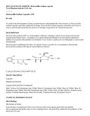 DICLOXACILLIN SODIUM- Dicloxacillin Sodium Capsule Teva Pharmaceuticals USA, Inc