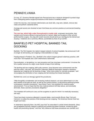 Banfield Banned Tail Docking