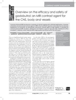 Overview on the Efficacy and Safety of Gadobutrol: an MRI Contrast Agent for the CNS, Body and Vessels