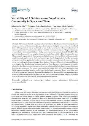 Variability of a Subterranean Prey-Predator Community in Space and Time