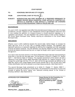 On June 9, 2016, New Legislation Took Effect That Amended Several Tobacco Laws Within the State of California