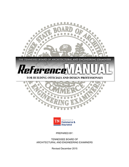 Tennessee Board of Architectural and Engineering Examiners Reference Manual