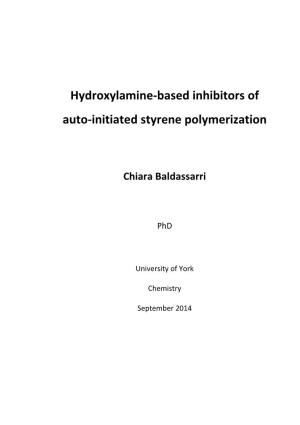 N,N-Di-Benzylhydroxylamine As Inhibitor of Styrene Polymerisation
