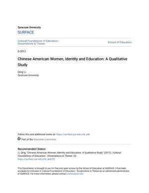 Chinese American Women, Identity and Education: a Qualitative Study