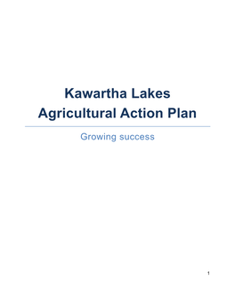 Kawartha Lakes Agricultural Action Plan