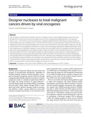 Designer Nucleases to Treat Malignant Cancers Driven by Viral Oncogenes Tristan A