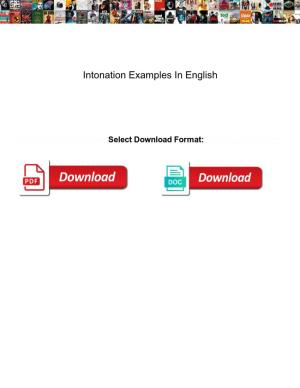 Intonation Examples in English