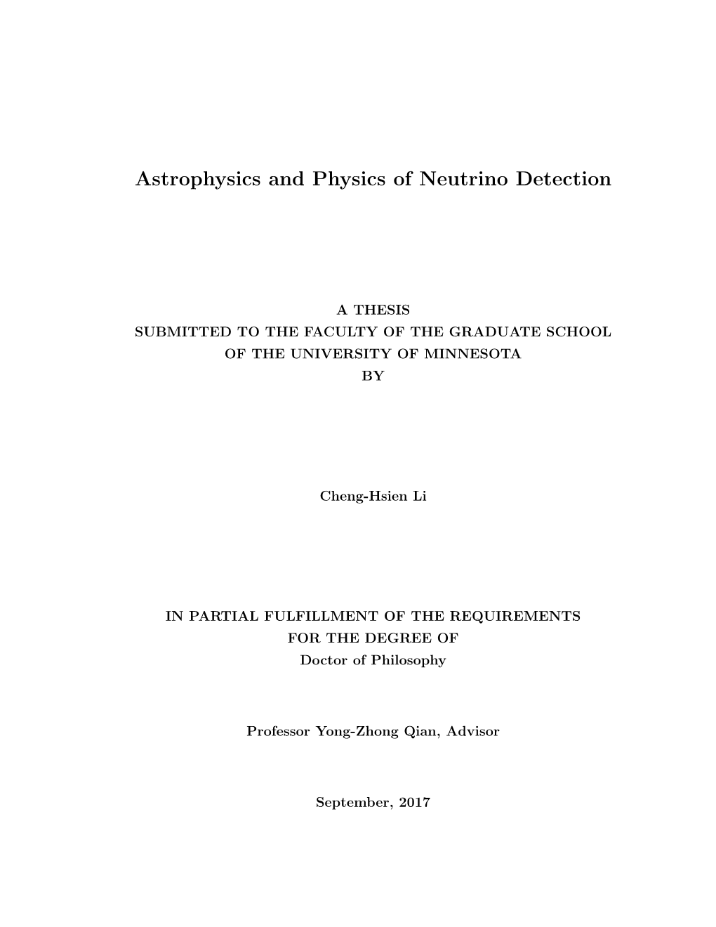 Astrophysics and Physics of Neutrino Detection