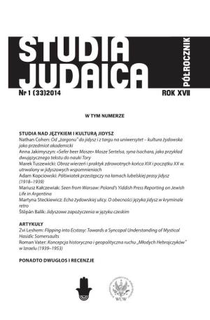 Studia Judaica 2014/1