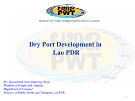 Dry Port Development in Lao PDR