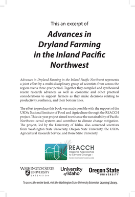Advances in Dryland Farming in the Inland Pacific Northwest