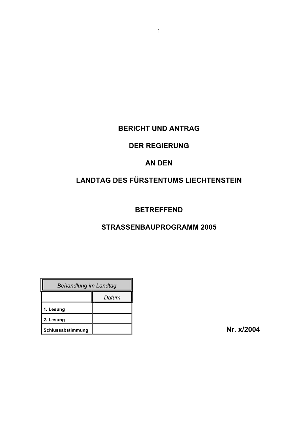 Strassenbauprogramm 2005