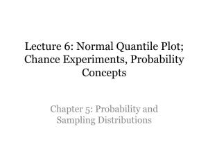 Normal Quantile Plot; Chance Experiments, Probability Concepts