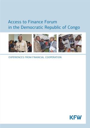 Access to Finance Forum in the Democratic Republic of Congo