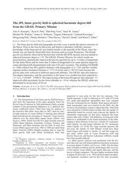 The JPL Lunar Gravity Field to Spherical Harmonic Degree 660 from The