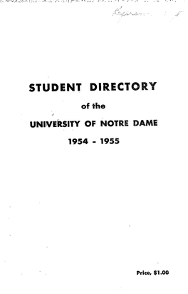Notre Dame Directory, 1954