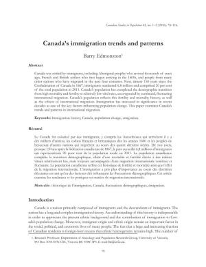 Canada's Immigration Trends and Patterns